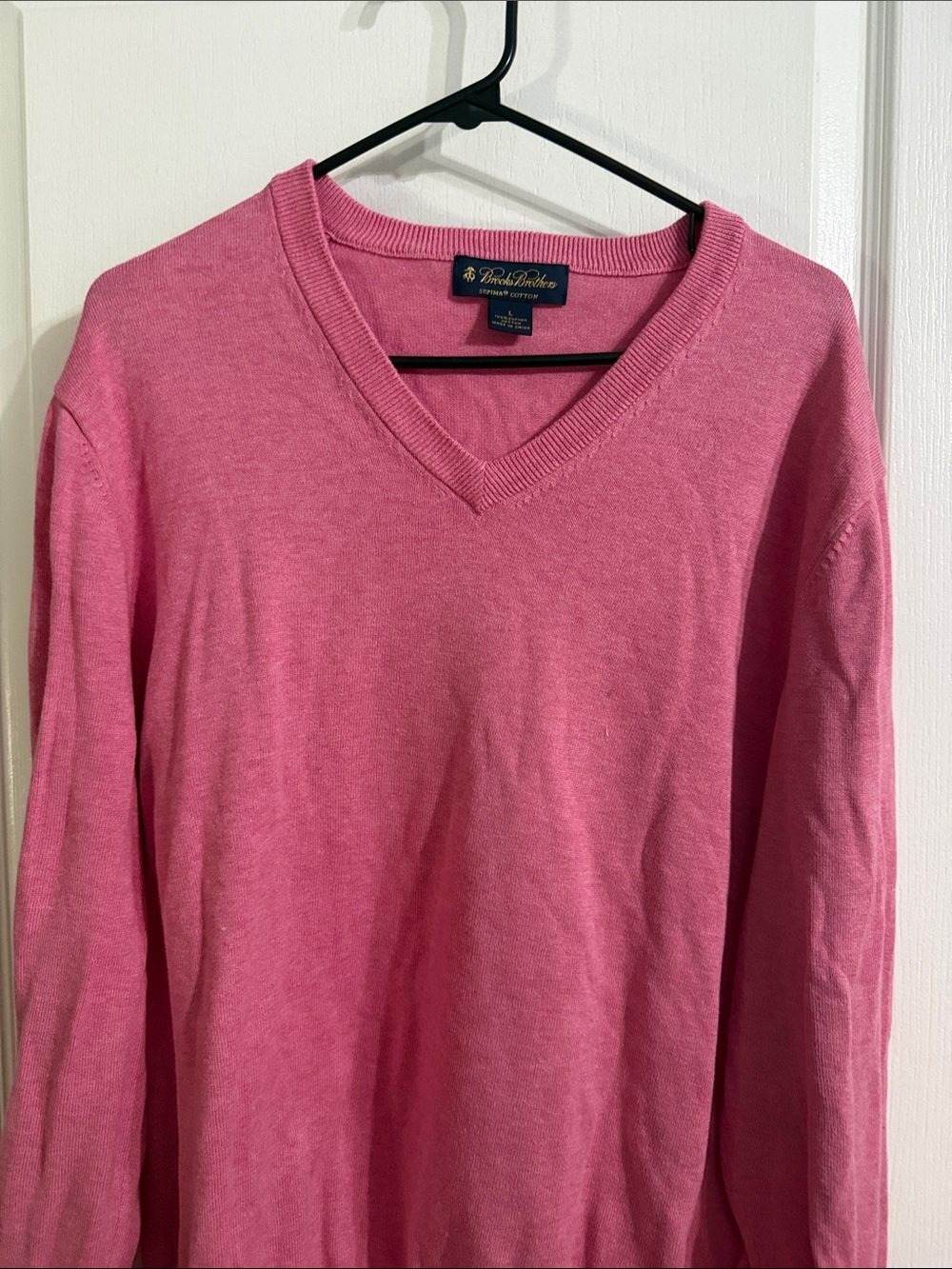 Polo by Ralph Lauren Men's V-Neck Sweater in Rose Pink
